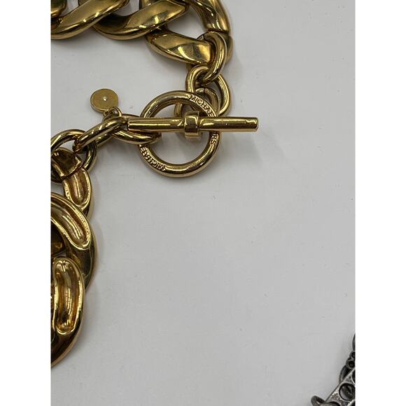 Michael Kors‎ Heavy Chunky Gold Plates Chain Link Collar Statement Necklace